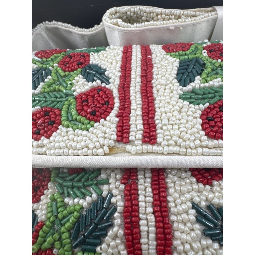 Rachel Zoe Beaded Shoulder Bag Cherry Floral Clutch Holiday NIB Gift Box - Picture 3 of 7